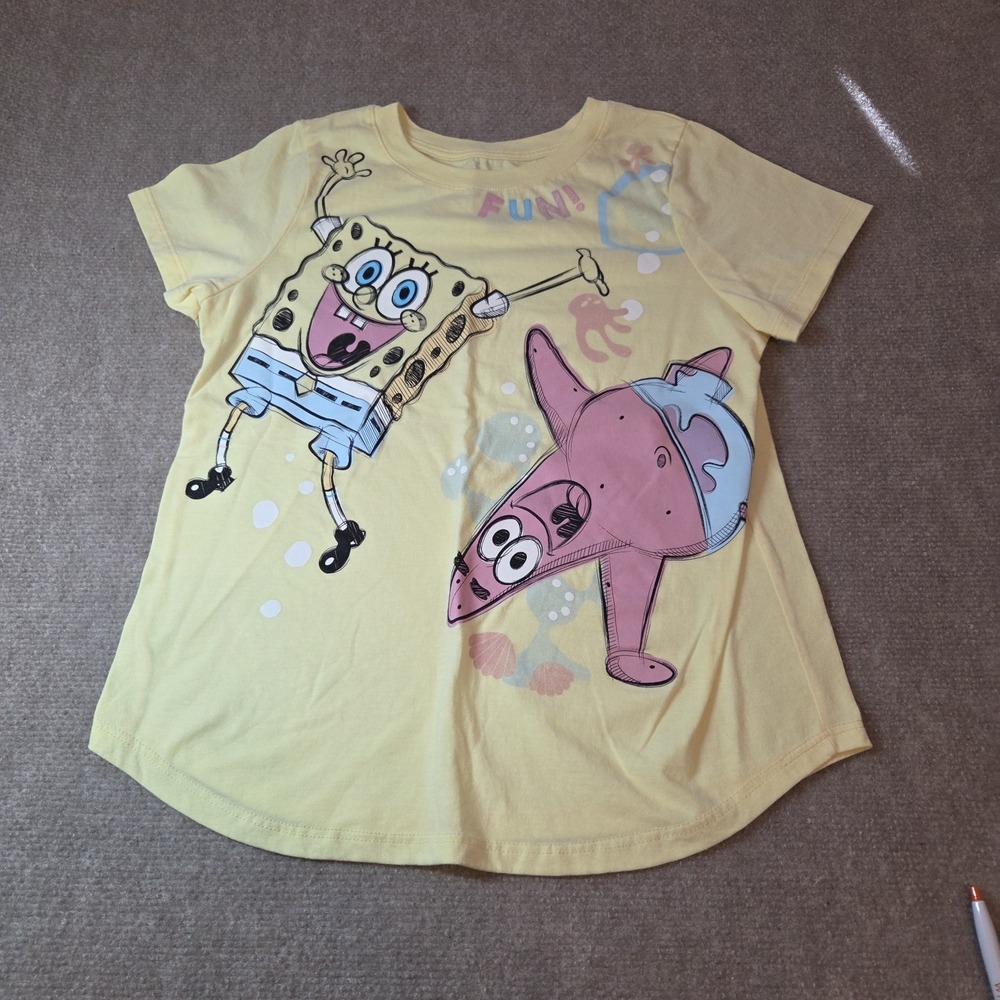 Girls Spongebob SquarePants Yellow Top Size XL Nickelodeon